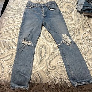 Agolde Riley mid rise crop in Riptide